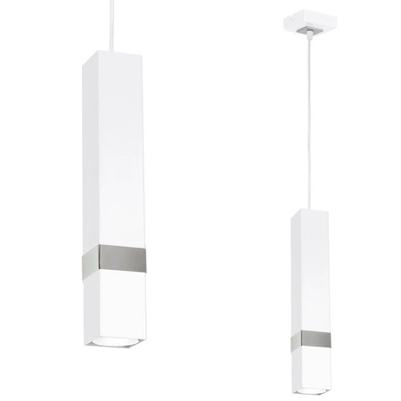 Nowoczesna lampa wisząca VIDAR WHITE/CHROME 1xGU10 MLP6283