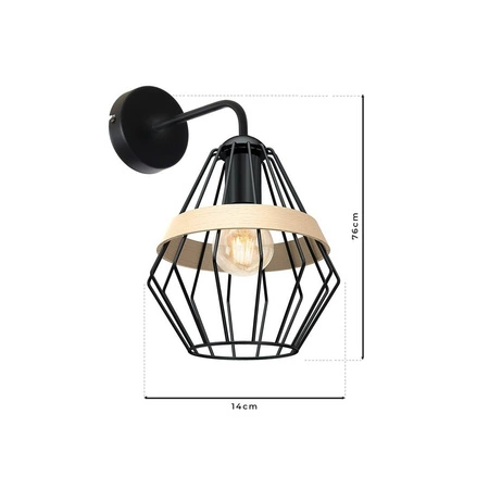 Kinkiet INDUSTRIALNY CLIFF BLACK 1xE27 MLP5523