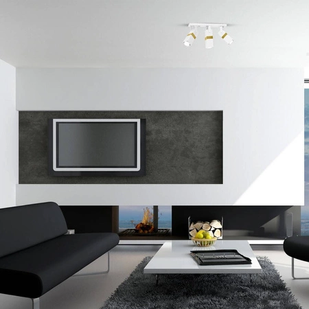 Nowoczesna lampa sufitowa VIDAR WHITE/GOLD 3xGU10 MLP6274