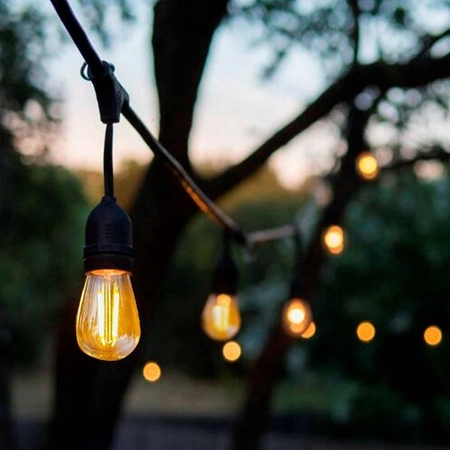 Girlanda EKO6932 15m bez żarówek E27 IP44 15 punktów | czarny