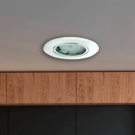 Oczko okrągłe białe GU10 1x5W LED barwa ciepła 3000K EKZ2556