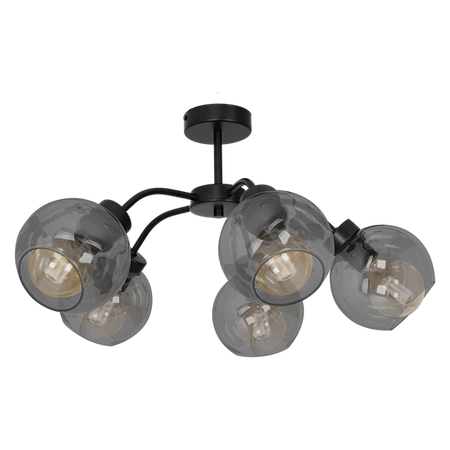 Nowoczesna lampa sufitowa SOFIA SMOKED 5xE27
