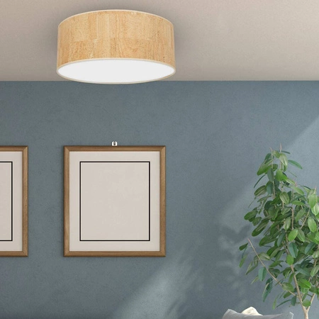 Lampa sufitowa CORK, MLP7521, 50 cm, biały/korkowy, 3x40W E27