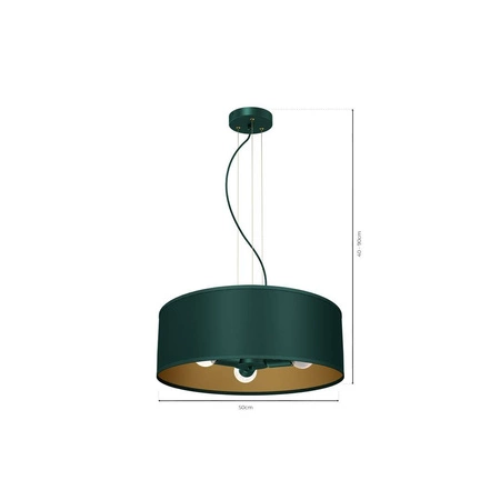 Lampa wisząca VERDE, MLP7879, 50 cm, zielony/złoty, 3x60W E27