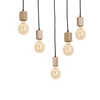 Lampa Wisząca JACK, MLP583, drewno naturalne, 5x60W E27