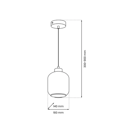 Lampa wisząca SOMBRA CLEAR, MLP8367, czarny/transparentny, 1x60W E27