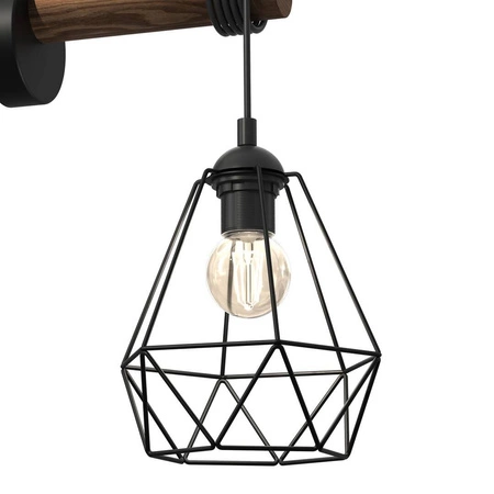 Kinkiet ACERO, MLP7886, czarny/brązowy, 1x60W E27