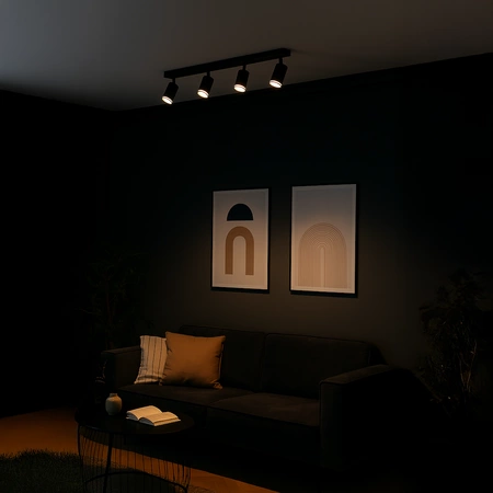 Oprawa Pipe Ring Spot Czarny 4xGU10