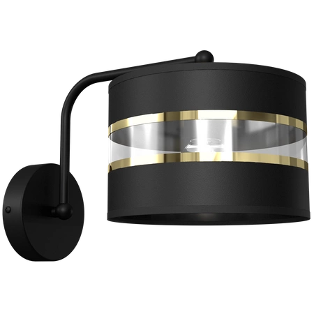 Kinkiet ULTIMO BLACK, MLP7334, czarny/transparentny/złoty, 1x60W E27