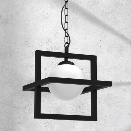 Lampa wisząca DIEGO, MLP8568, czarna z białym kloszem, 1x40W E14