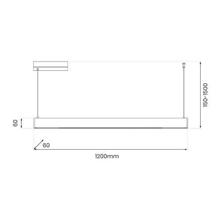 Lampa wisząca Linea Czarny 36W LED 3000K-4000K-5700K