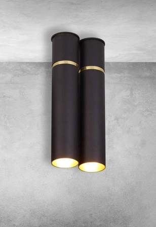 Lampa sufitowa LYNX, czarny/złoty, 2x40W E14, MZ5006
