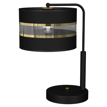 Lampka stołowa ULTIMO BLACK, MLP7343, czarny/transparentny/złoty, 1x60W E27