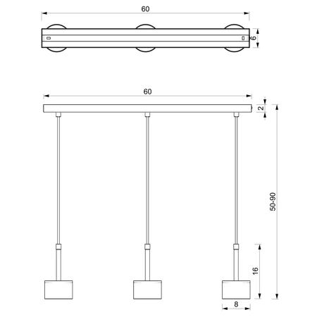Lampa wisząca ARENA, MLP7773, niebieski/złoty, 3x11W GX53