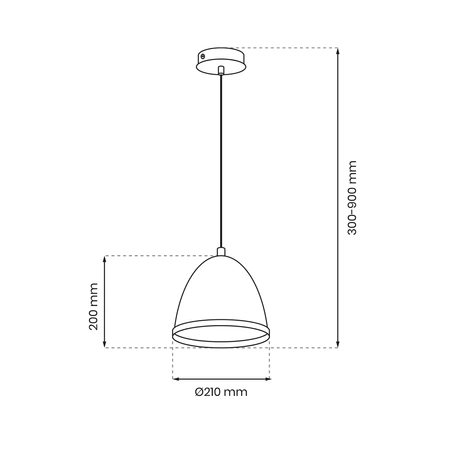 Lampa wisząca nowoczesna zwis STUDIO biały śr. 21cm