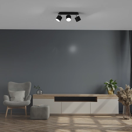 Lampa sufitowa DIXIE BLACK 3x GX53 szer. 34cm | czarny