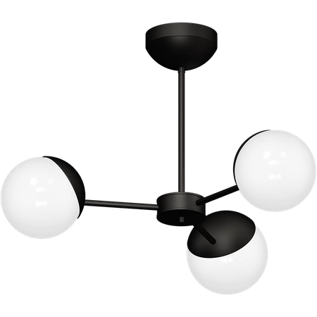 Lampa sufitowa nowoczesna szklana kula żyrandol SFERA III czarny/biały śr. 66cm