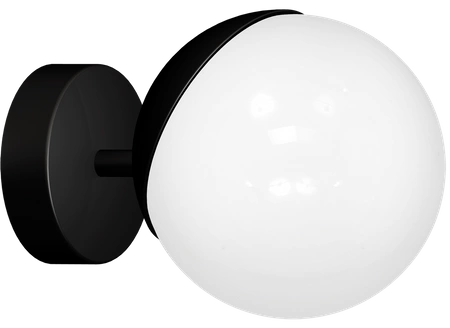 Kinkiet nowoczesny szklana kula SFERA czarny/biały