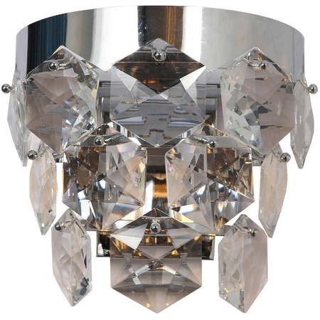 Kinkiet kryształowy designerski GRACE CHROME 2xE14 | chrom