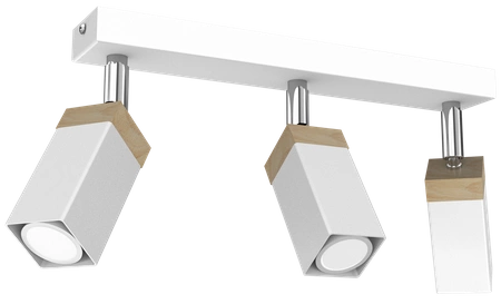 Lampa sufitowa SOLO, MLP7479, przecierany biały/drewno patynowane, 3x5W mini GU10