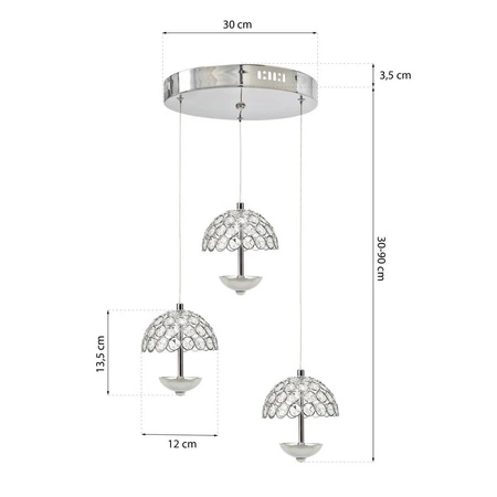 LAMPA WISZĄCA VENUS 3x5W LED