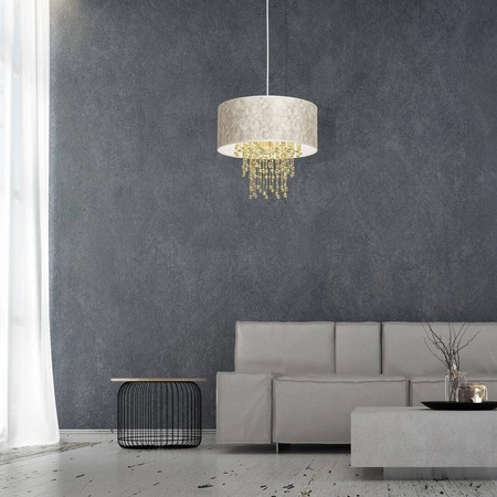 Nowoczesna lampa wisząca ALMERIA WHITE/GOLD 1xE27 MLP6446