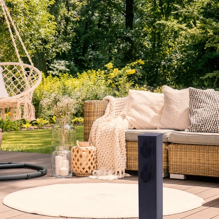 Słupek ogrodowy z gniazdkami ELECTRIC 40cm gniazdo ogrodowe II