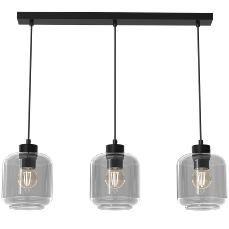 Lampa wisząca SOMBRA SMOKED, MLP8374, czarny/dymiony, 3x60W E27