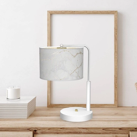Lampka nocna SENSO White/Gold 1xE27 wys. 37cm | biały złoty