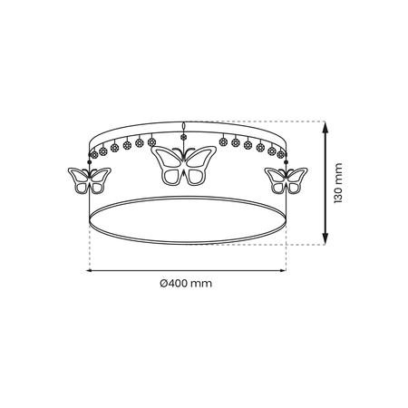 Lampa sufitowa PAPILLON, biały/różowy, 2x60W E27, MLP8283