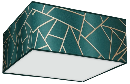 Lampa sufitowa ZIGGY GREEN, MLP7574, butelkowa zieleń/złoty, 2x60W E27