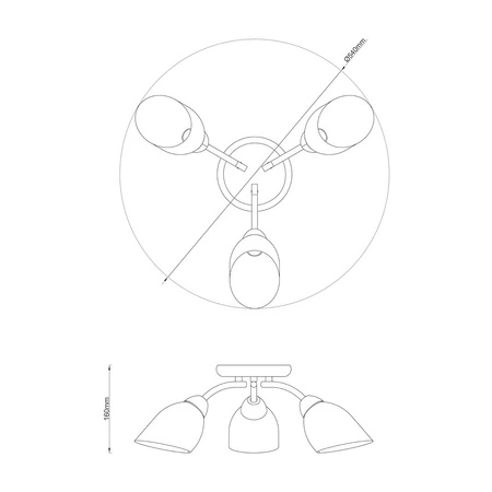 Lampa sufitowa PORTOS 3xE14