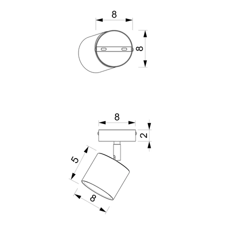 Lampa sufitowa reflektorek DIXIE BLACK GX53 szer. 8cm | czarny