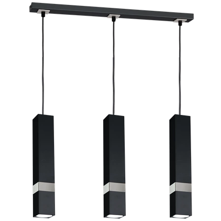 Nowoczesna lampa wisząca listwa VIDAR BLACK/CHROME 3xGU10 MLP6288
