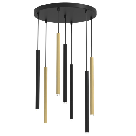 Lampa wisząca MONZA BRASS, MLP8843, czarno-złota, 7x8W G9