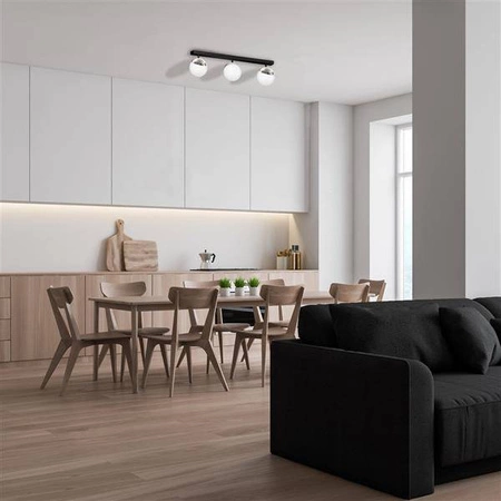 Lampa sufitowa nowoczesna szklana kula listwa SFERA III chrom szer. 65cm