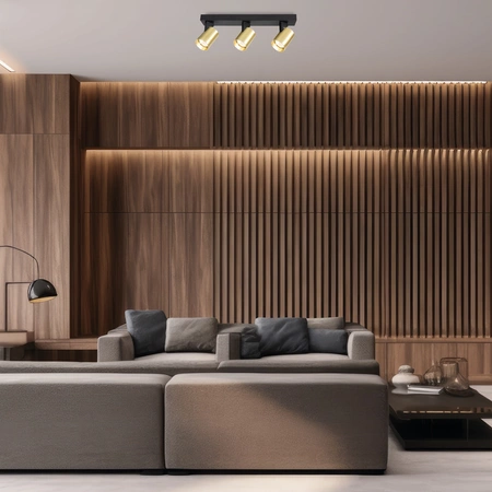 Lampa sufitowa Volf Spot 3xGU10 | Czarny złoty