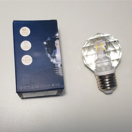 Żarówka LED E27 4,3W neutralna 4000K ozdobna kryształowa kulka