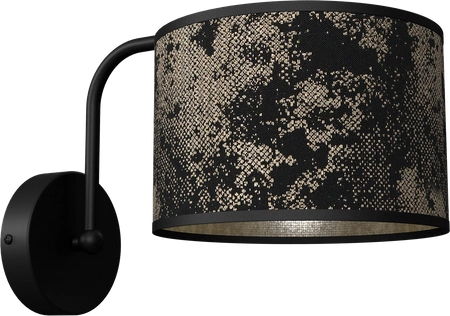 Stylowy kinkiet ścienny do salonu SATINO GOLD 1xE27 | czarny złoty
