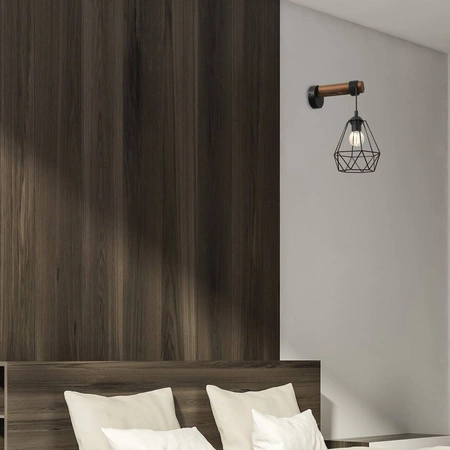 Kinkiet ACERO, MLP7886, czarny/brązowy, 1x60W E27