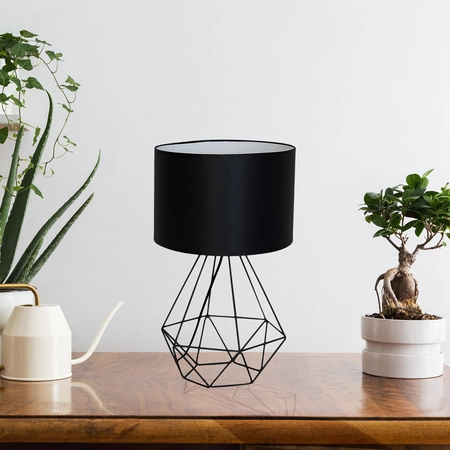 Lampka stołowa/nocna BASKET, czarna, 1x60W E27, MLP7201