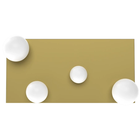 Nowoczesna lampa sufitowa BIBIONE GOLD, MLP8396, złota z białymi kloszami, 4x25W G9