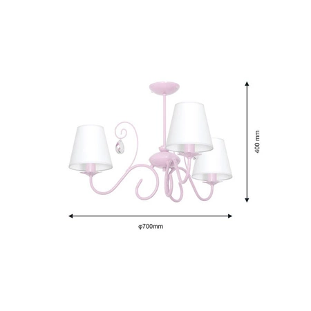 Lampa Sufitowa SARA PINK 3xE14 MLP1051