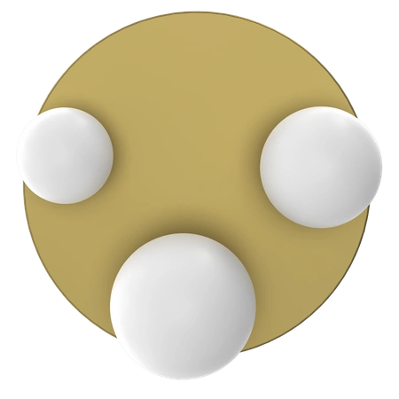 Nowoczesna lampa sufitowa BIBIONE GOLD, MLP8395, złota z białymi kloszami, 3x25W G9