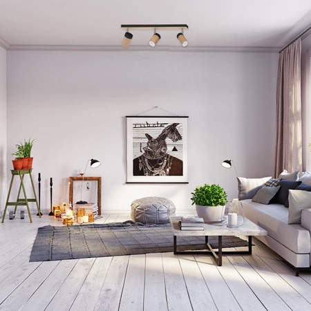 Lampa sufitowa nowoczesna reflektorek spot BARON III czarny szer. 70cm