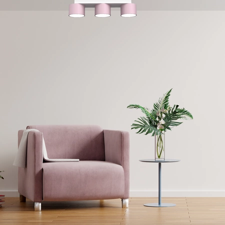 Lampa sufitowa listwa DIXIE PINK 3x GX53 szer. 34cm | różowy