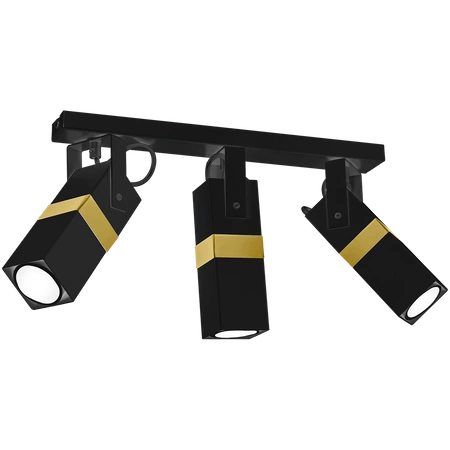 Nowoczesna lampa sufitowa VIDAR BLACK/GOLD 3xGU10 MLP6278