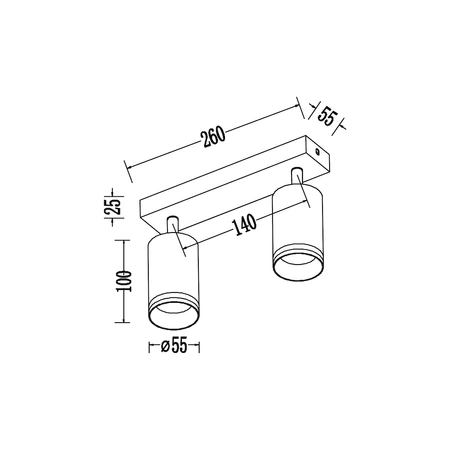 Oprawa Pipe Ring Spot Czarny 2xGU10