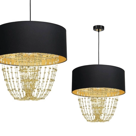 Nowoczesna lampa wisząca ALMERIA BLACK/GOLD 1xE27 MLP6442