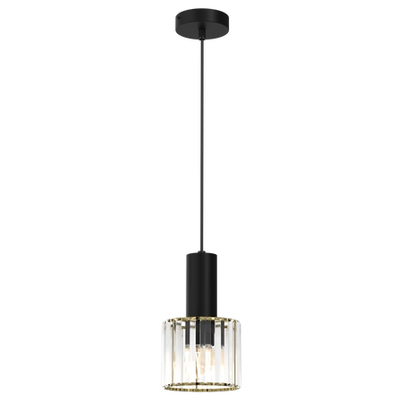 Lampa wisząca CRISTAL, MLP8360, czarny/transparentny/złoty, 1x60W E27